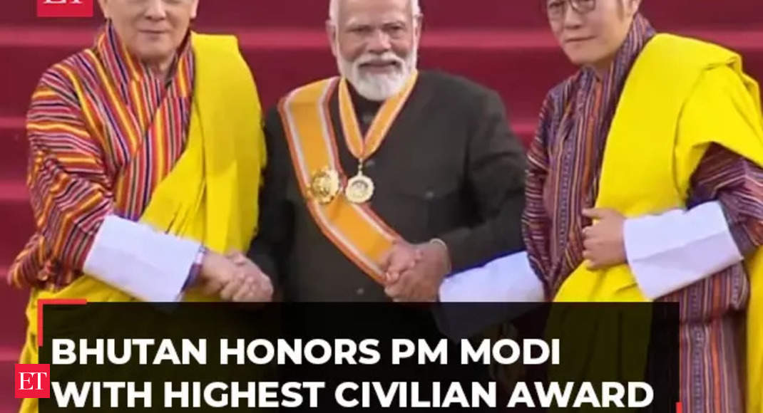 PM Modi conferred with Bhutan’s highest civilian honour of the Order of ‘Druk Gyalpo’ – The Economic Times Video