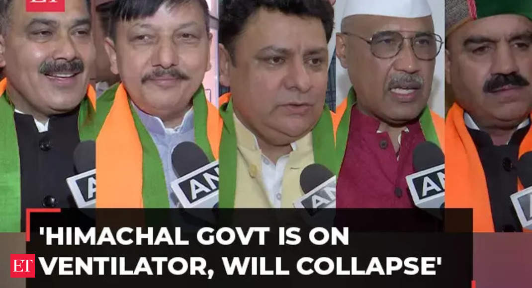 Himachal: Rebel Congress MLAs after joining BJP, say ‘HP Govt is on ventilator, will collapse’ – The Economic Times Video