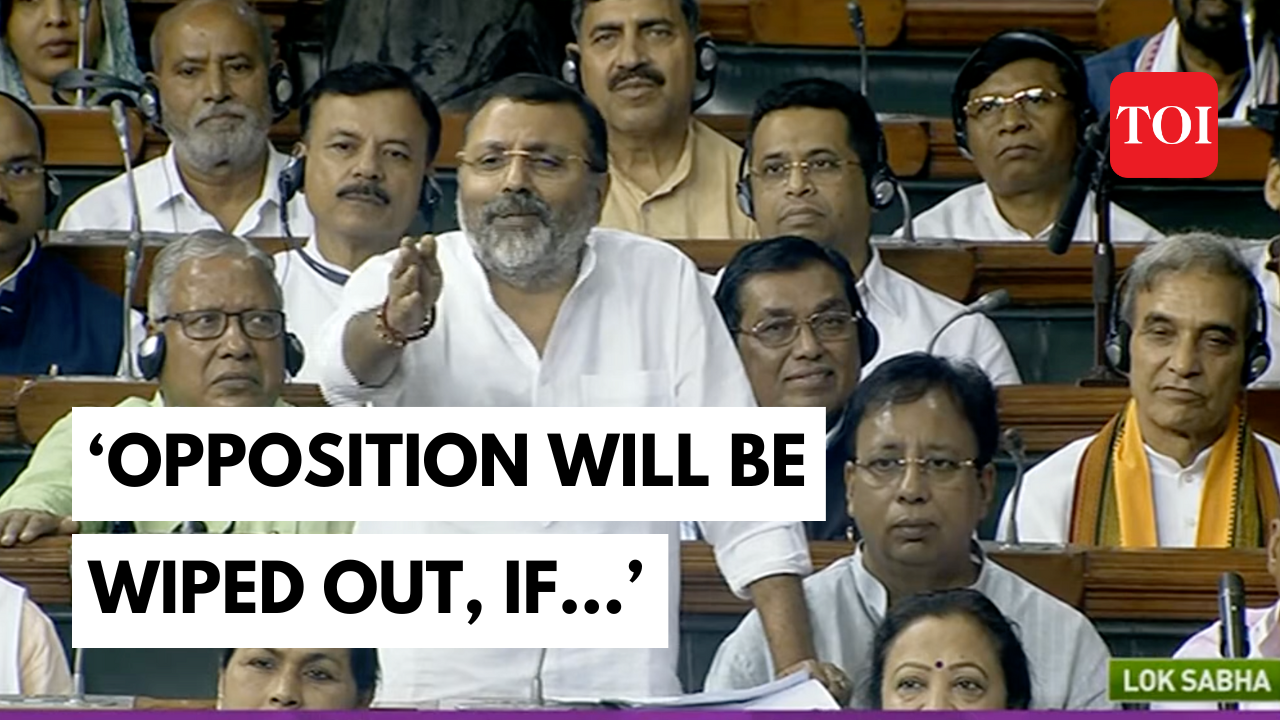 No confidence motion in Lok Sabha: Nishikant Dubey hits out at Rahul, Sonia Gandhi and I.N.D.I.A alliance | TOI Original